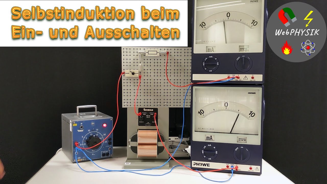 #Selbstinduktion an einer #Spule beim Einschalten und Ausschalten