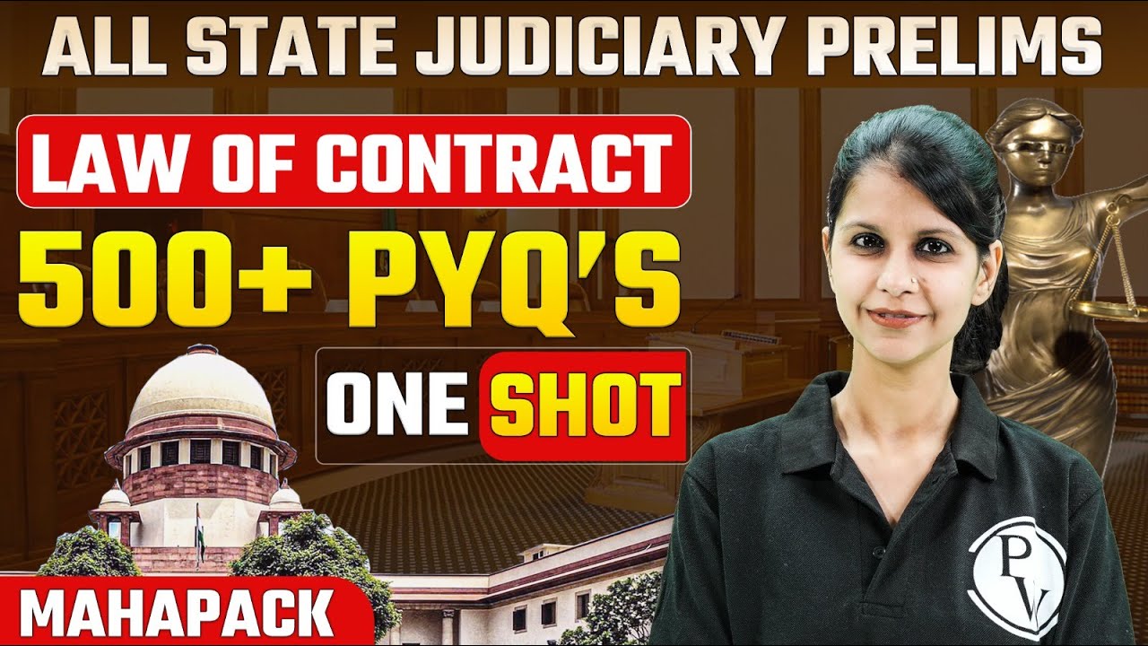 Law of Contract One Shot | Judiciary PYQ's | State Judiciary Prelims Preparation