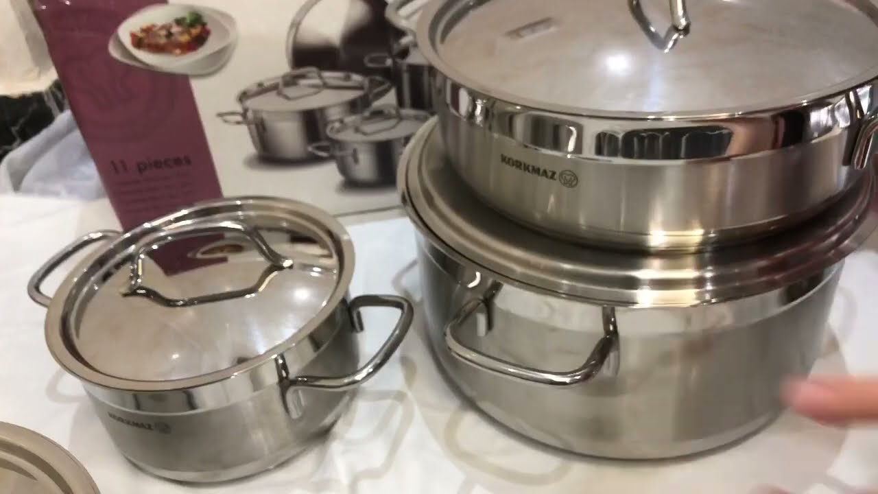 طقم  حلل استانلس كوركماز  الفا xxl يستاهل ولا لاء 🤔🤔