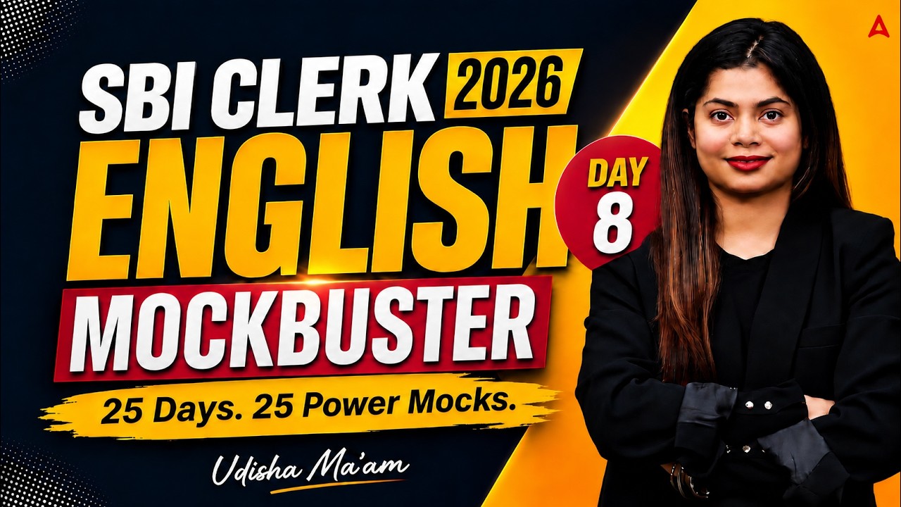 SBI Clerk 2026 English Mockbuster Day 8 | 25 Days 25 Power Mocks | Udisha Ma'am