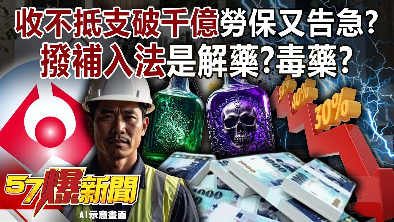 勞保又告急？「收不抵支」破千億… 撥補入法是解藥？毒藥？-黃暐瀚 羅旺哲 黃揚明 徐俊相【57爆新聞】 ‪