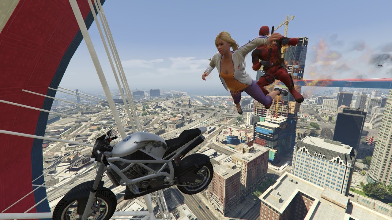 GTA 5 - Ragdolls And Crazy Falls N100 - (Tracey Vs Superheroes)