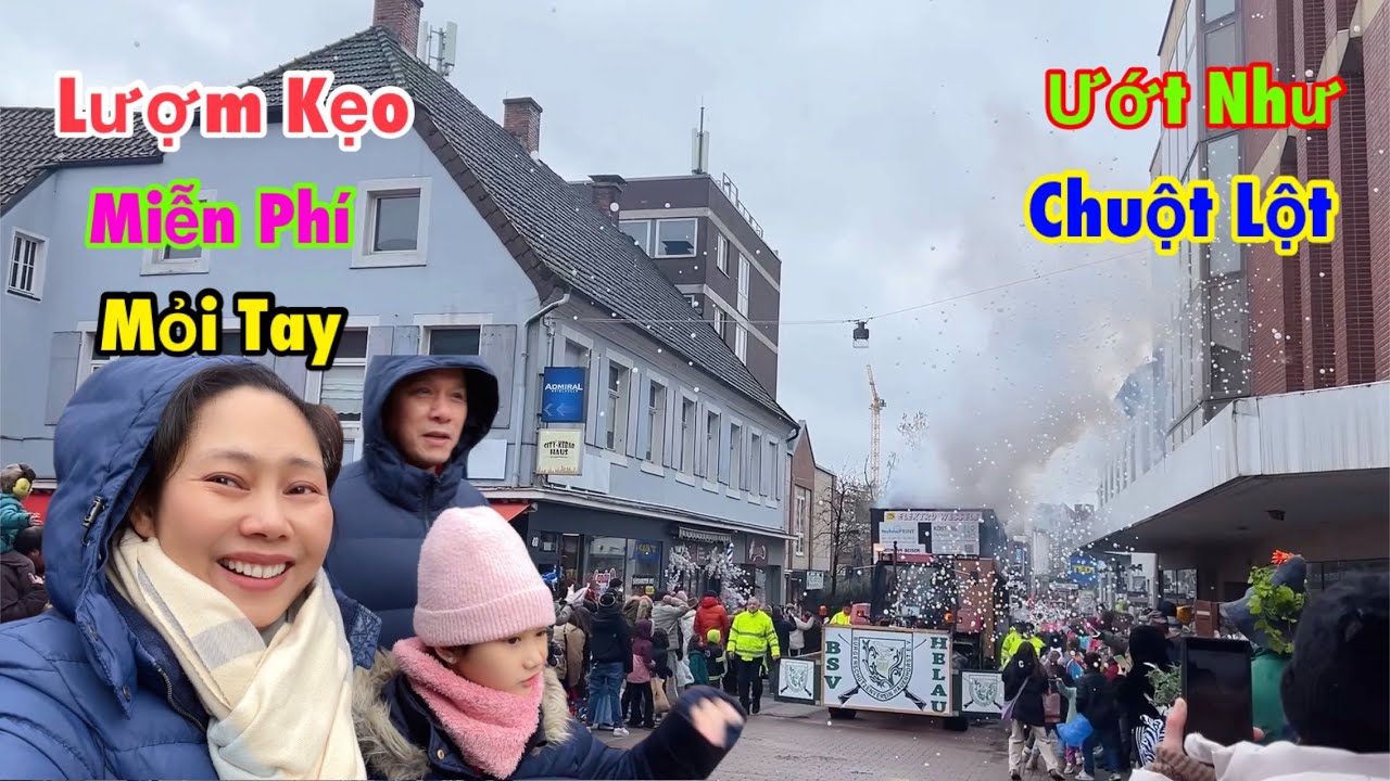 NĂM NÀY ĐI LƯỢM KẸO MIỄN PHÍ 💯% MỎI TAY ƯỚT NHƯ CHUỘT LỘT NHƯNG VUI ( Karneval in Rheine Germany)