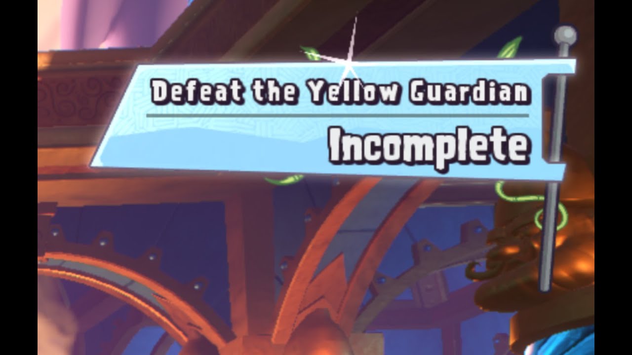 Defeating the yellow guardian but I'm the yellow guardian