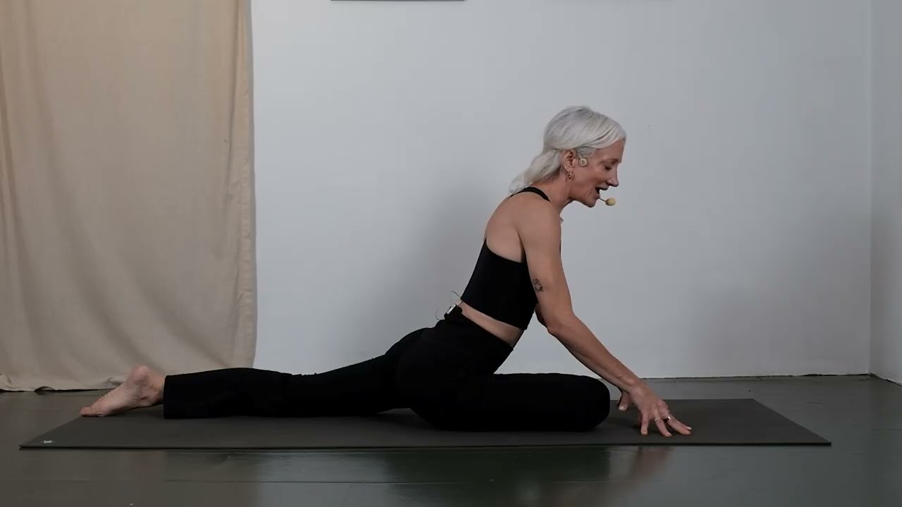 Yoga pidgeon pose for opening the hips and sciatica relief