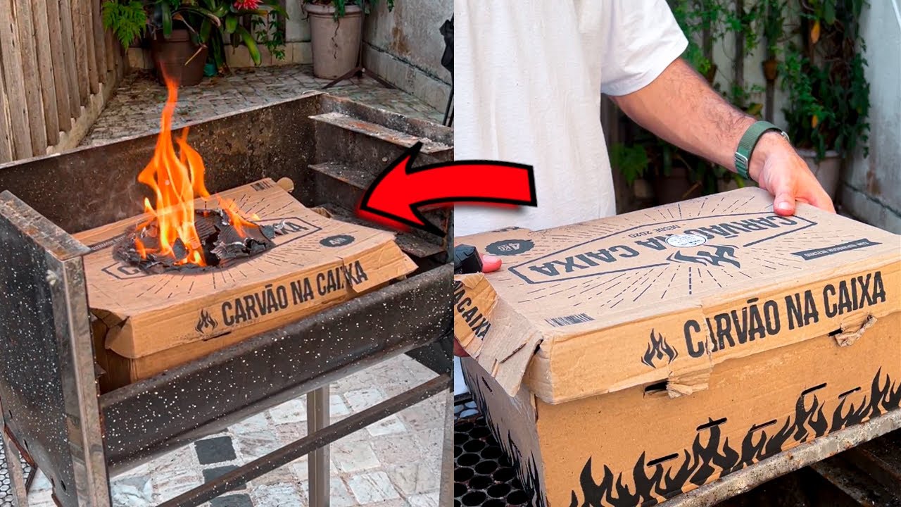 Esse carvão preguiçoso promete revolucionar seu churrasco pra sempre!! 😅