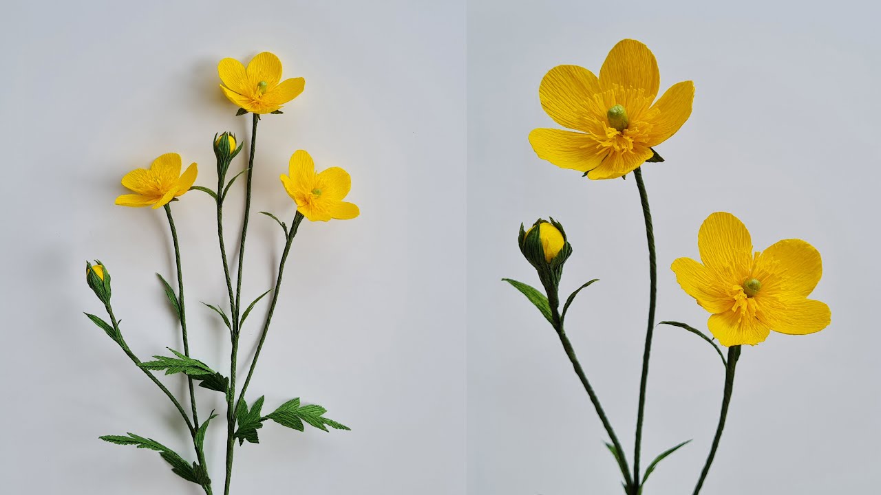 How To Buttercup Paper Flower / Paper Flower / Góc nhỏ Handmade