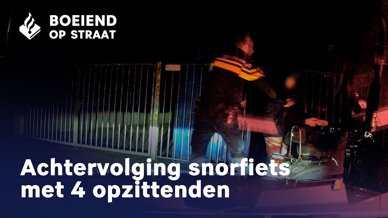 Achtervolging snorfiets | 4 Opzittenden | Rijden zonder rijbewijs