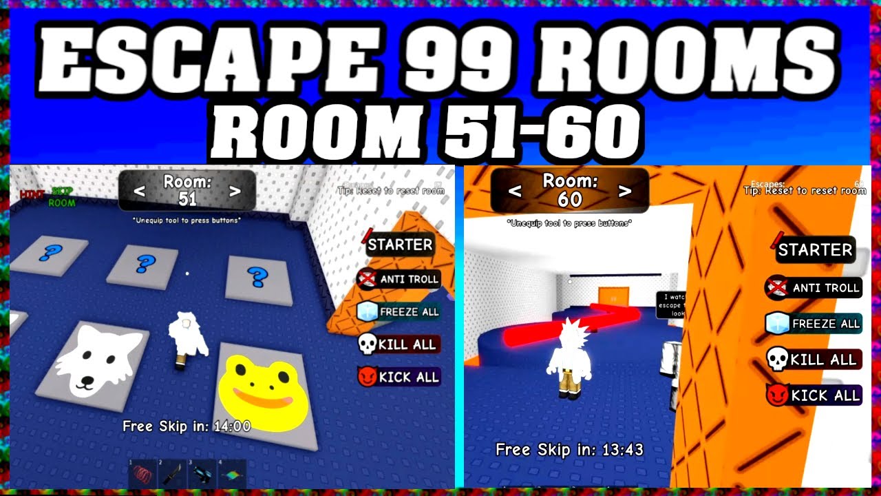 ROOM 51-60 ESCAPE 99 ROOMS Roblox Walkthrough [Full Guide English] 🗝️