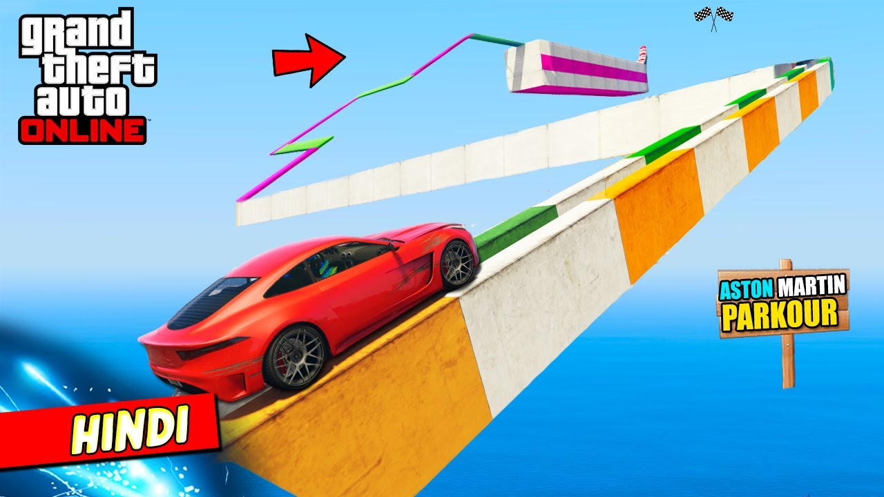 GTA 5 : KHATTARNAK ASTON MARTIN CAR PARKOUR CHALLENGE 🚗🔥 | GGM on Fire