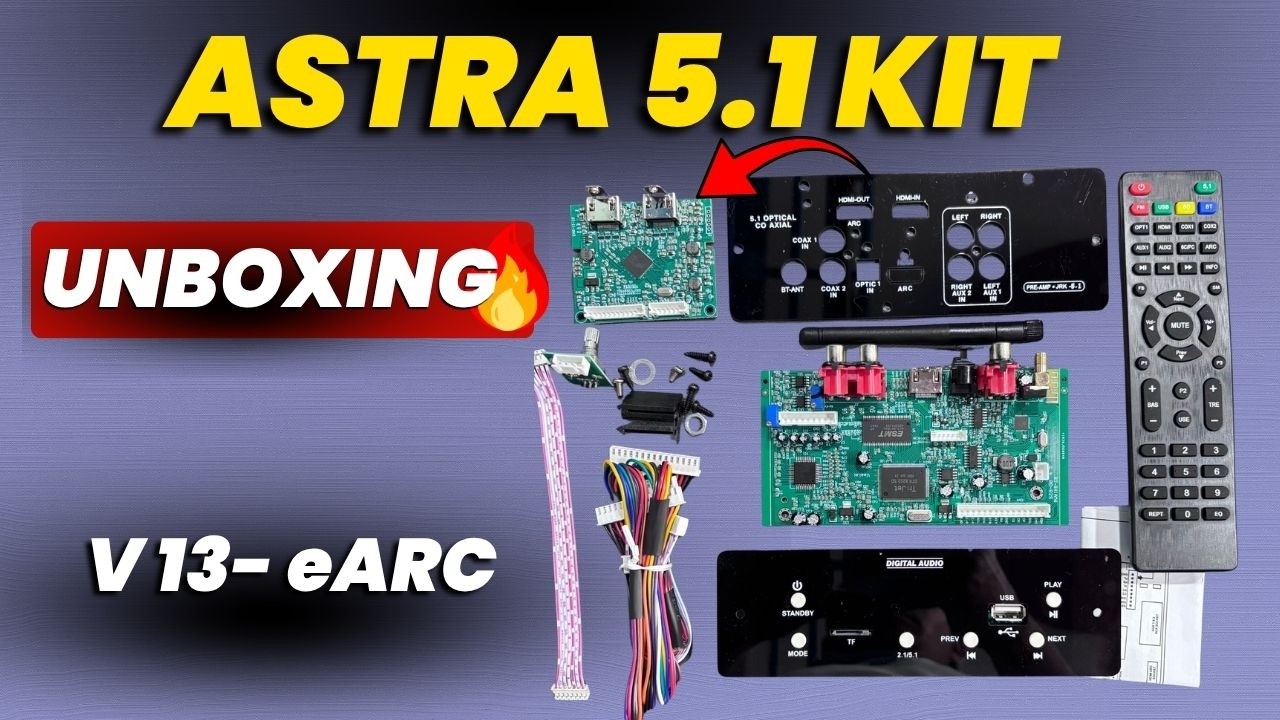 Astra 5.1 Remote Kit Full Unboxing Telugu | Wiring + Testing | V13 eARC | HDMI in out