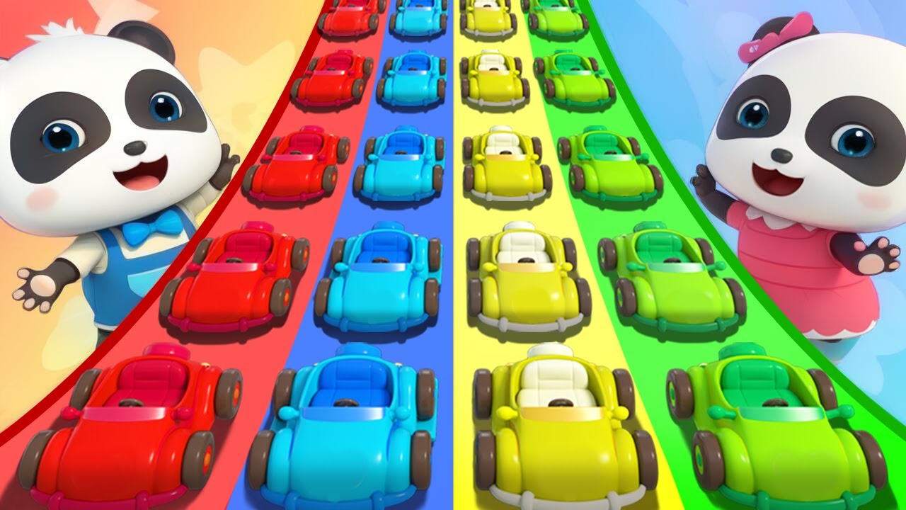 Learn Colors with Cars | Cars Race Song | Nursery Rhymes & Kids Songs | BabyBus - Cars World