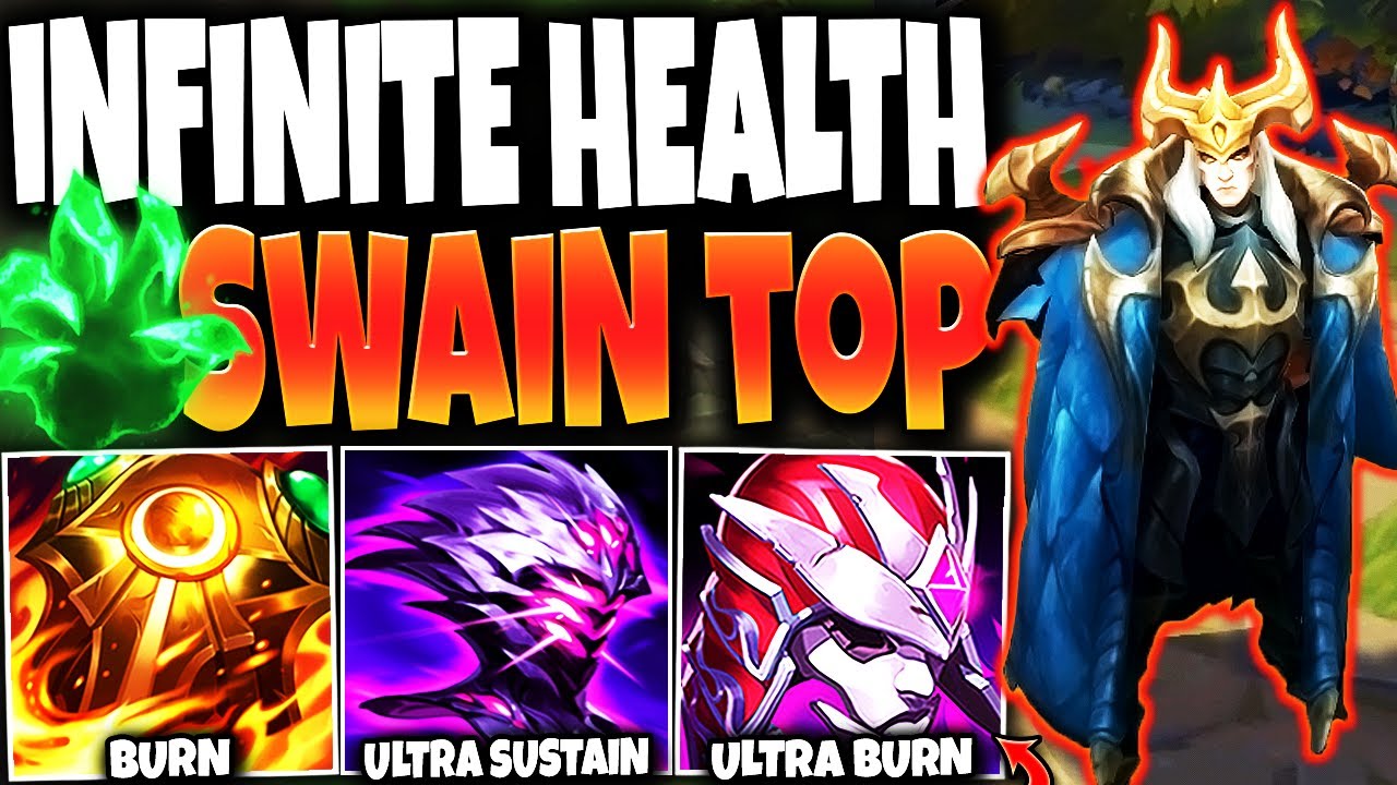 This Infinite Health Swain Top Lane Build is UNSTOPPABLE: 3x BURN + HEALS 🔥 LoL Swain s13 Gameplay