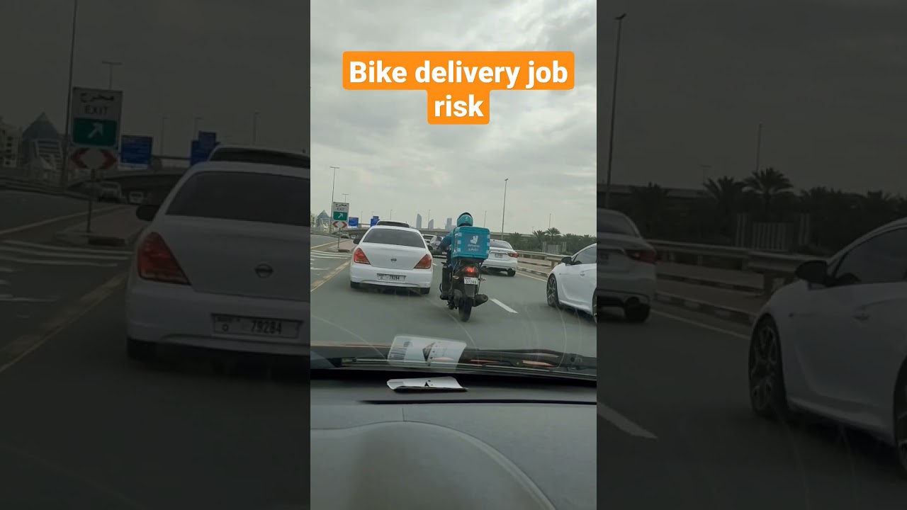 Dubai Bike rider jobs is not easy.#shorts