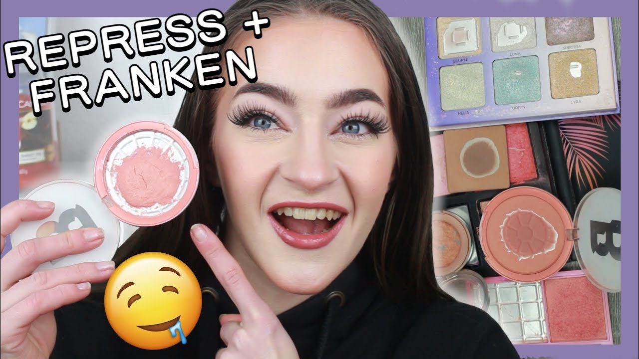 REPRESSING AND FRANKENING MY MAKEUP COLLECTION!! (satisfying!!)