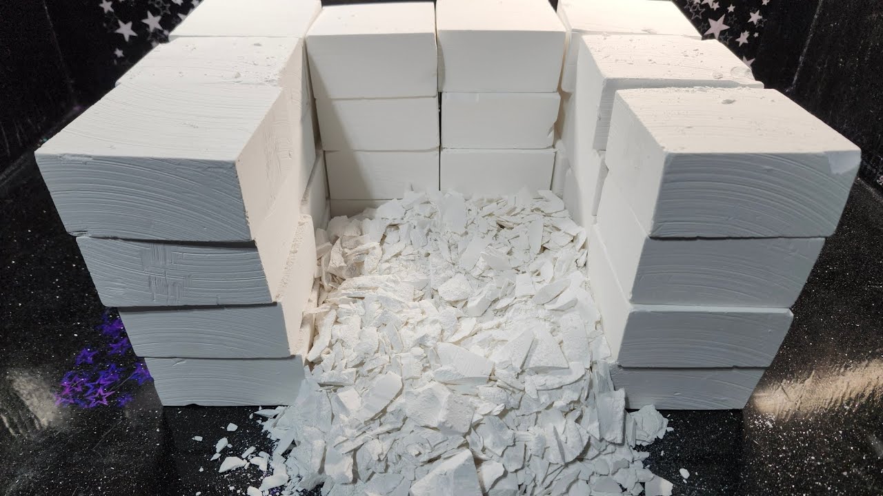 35 Blocks I Tutorial | Chalk Shavings Crush | Fresh Block Chalk | ASMR I Oddly Satisfying #asmr #fyp
