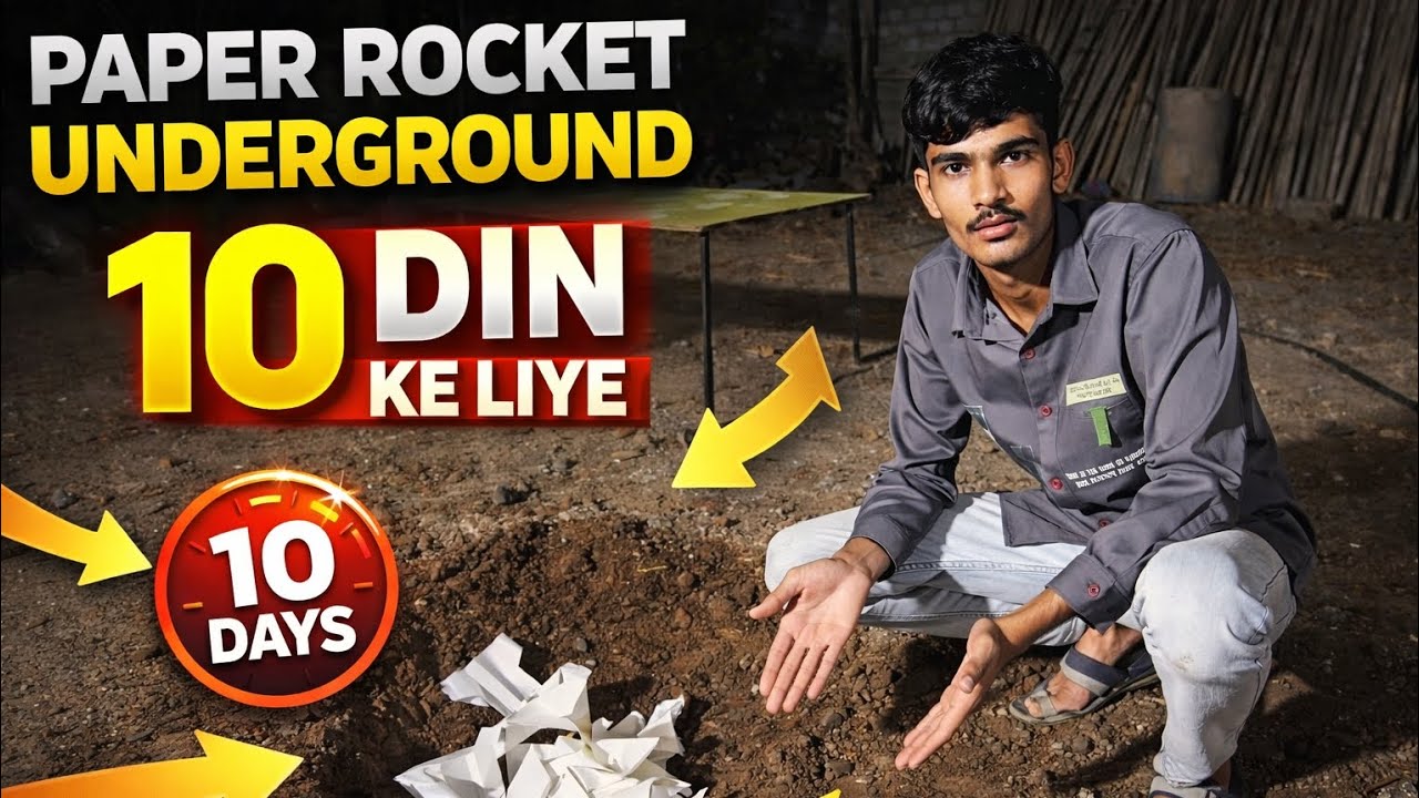 10 Days Underground Challenge With Paper Rocket 🚀