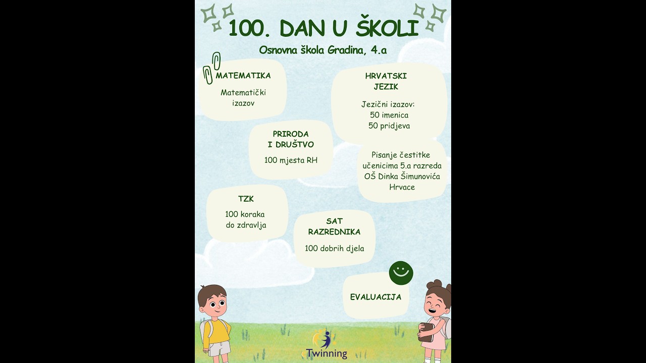 100. dan u školi s učenicima 4.a razreda OŠ Gradina 2026.