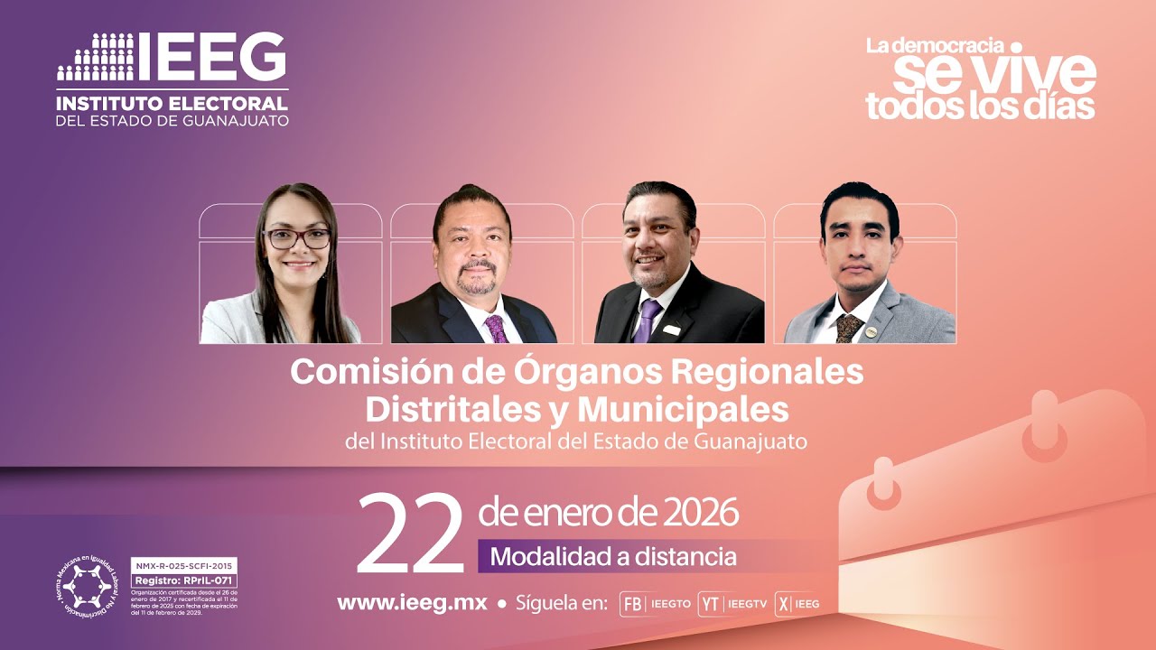Sesión Ordinaria de la Comisión de Órganos Regionales, Distritales y Municipales. 22 enero 2026.