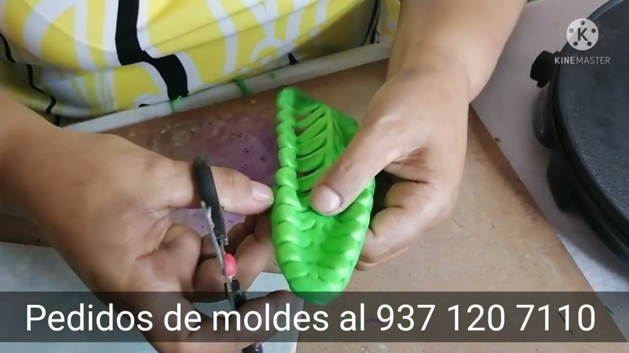 tutorial de como hacer Helecho con foami/ goma eva y moldes AnnSer