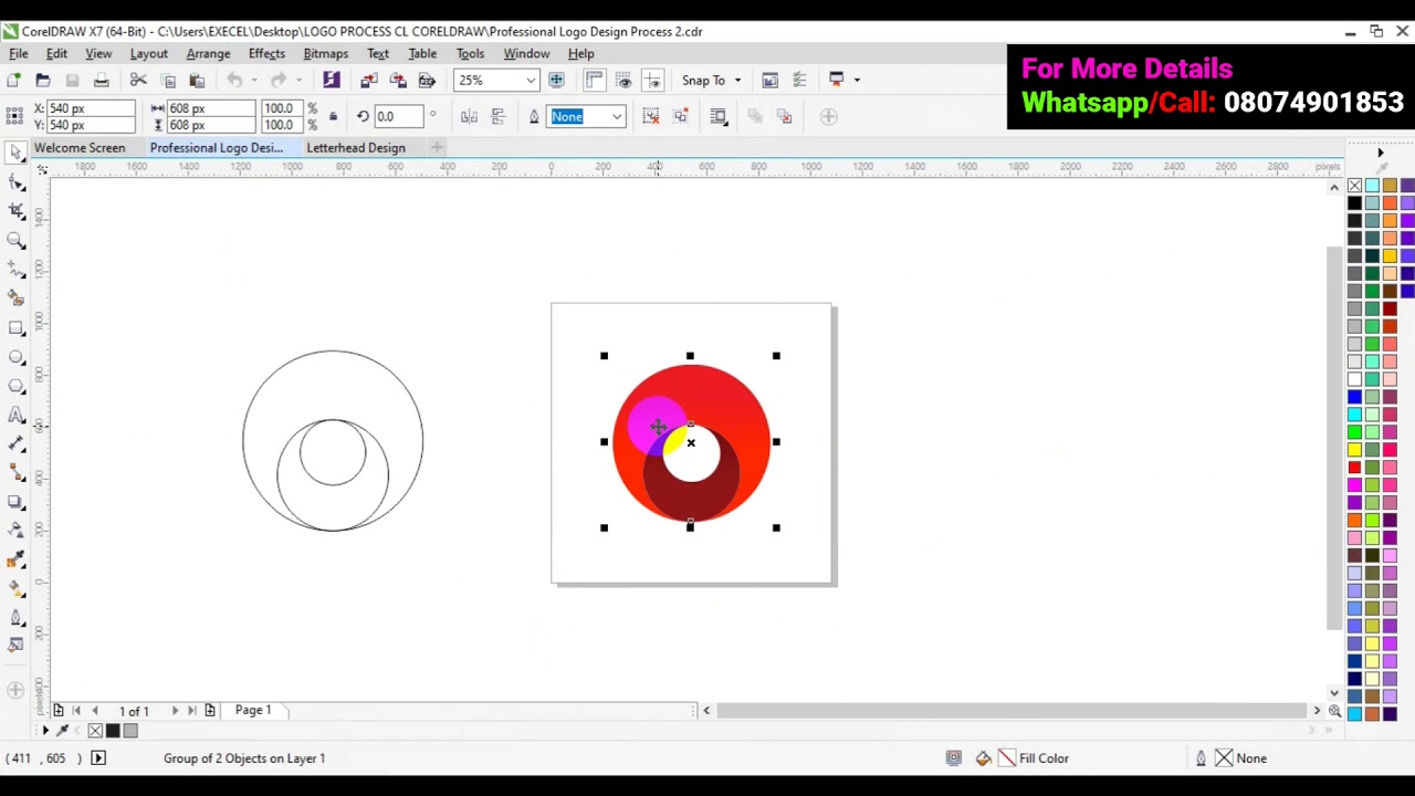 Stationery Design for beginner's in corelDRAW Tutorial  | Part 1 |