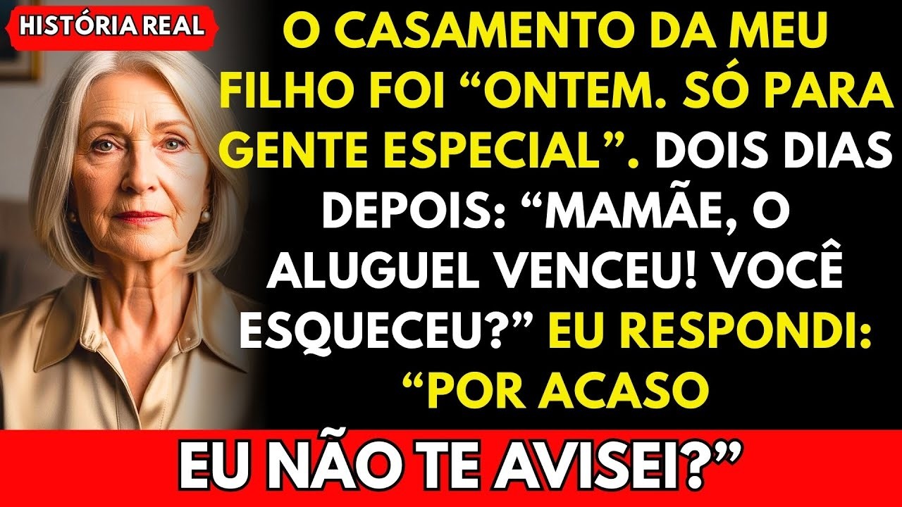 O casamento do meu filho foi ontem “apenas para gente especial”. Uma semana depois
