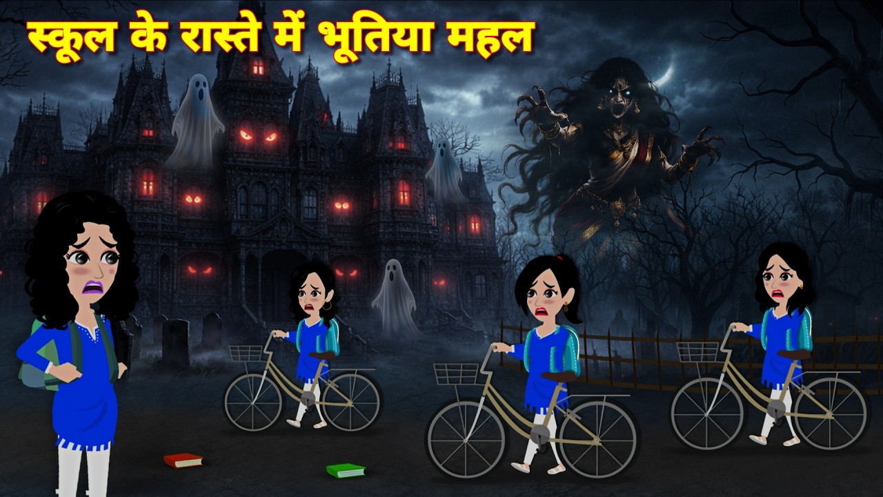 स्कूल के रास्ते में मिला भूतिया महल😱 | Darawani Kahani | Hindi Horror Story | Bhootiya Cartoon