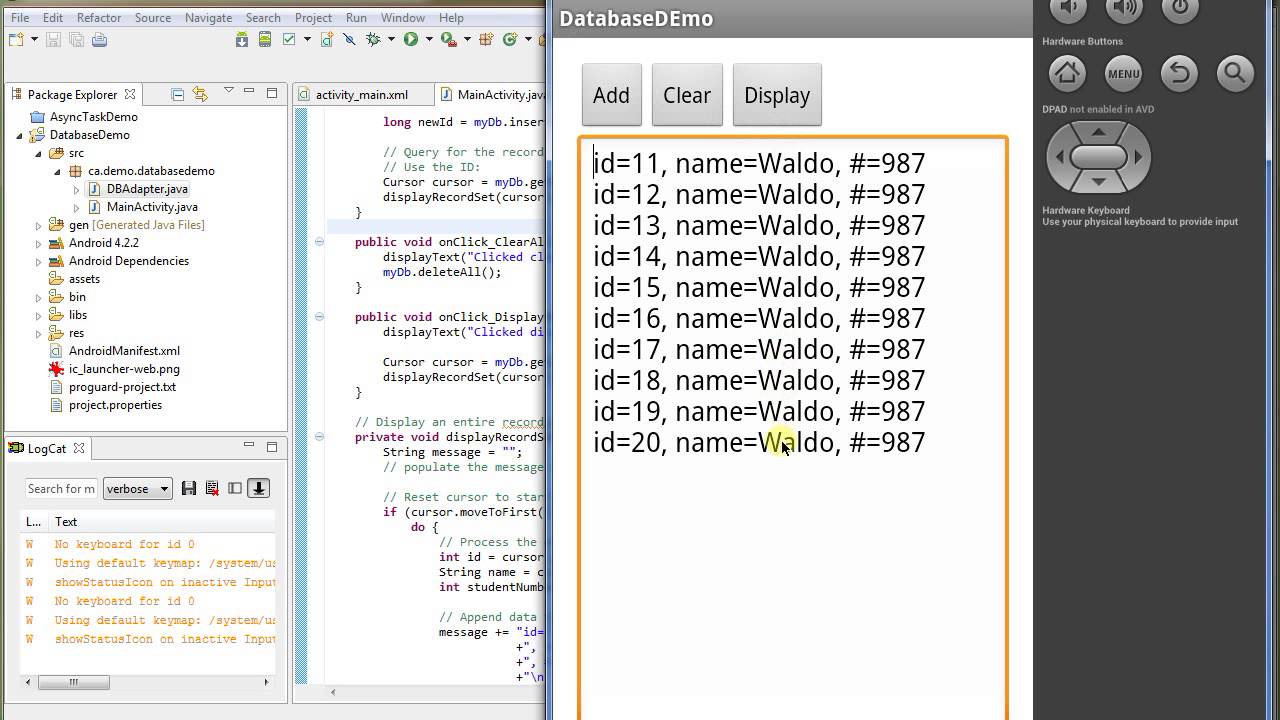 SQL Lite Database: Android Programming
