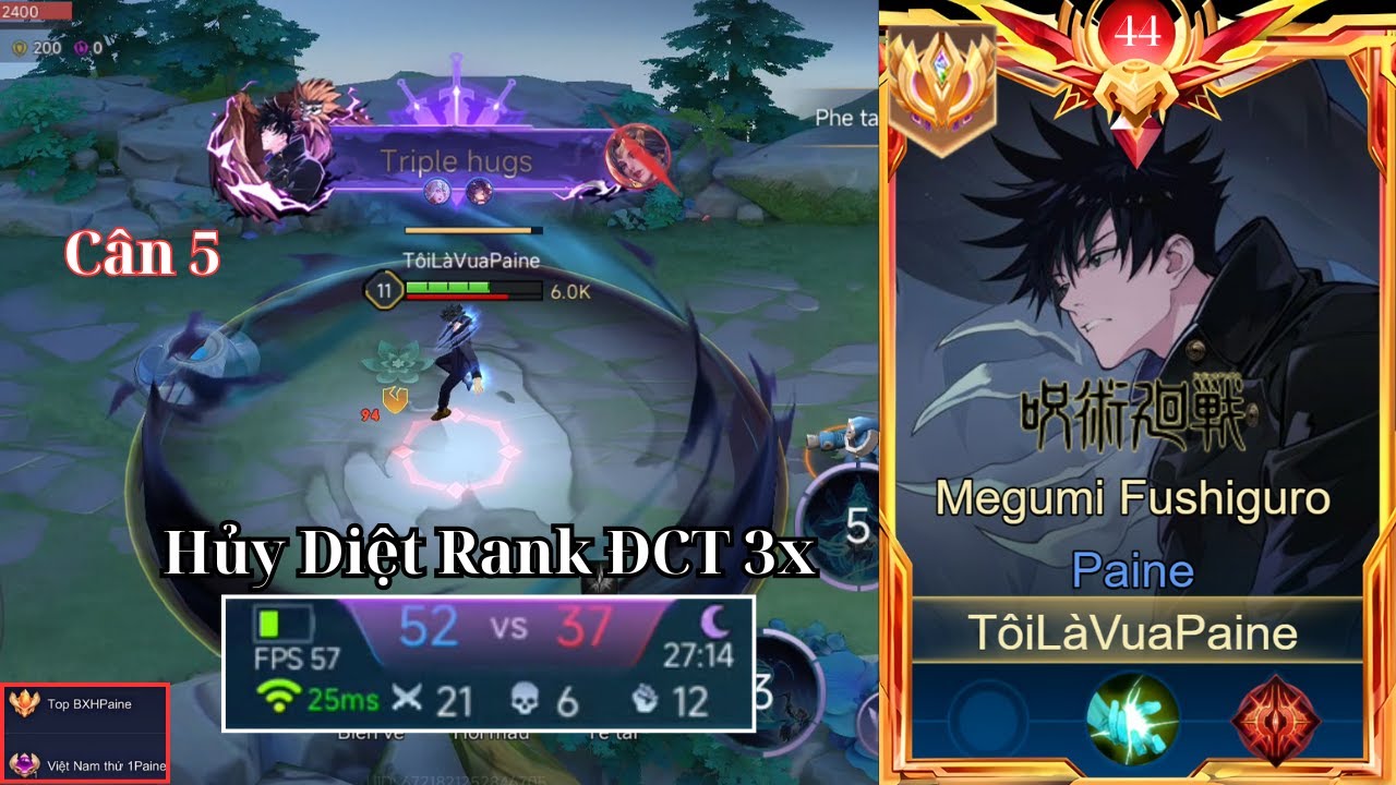 30 Phút Cho Những Trận Đấu Múa Paine Cân 5 Out Trình Rank ĐCT 3x Leo Rank Chiến Thần Của Top Paine