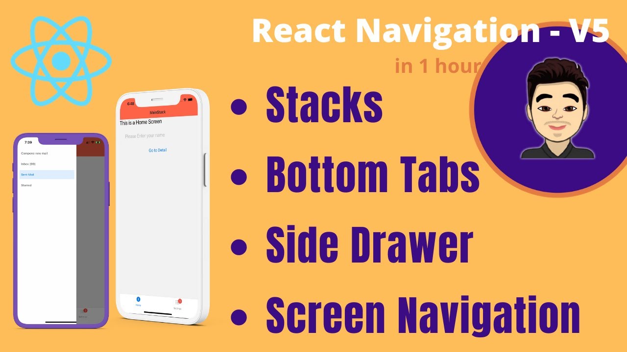React Navigation 5 Complete Tutorial - React Navigation made easy | Bottom Tabs | Side Drawer