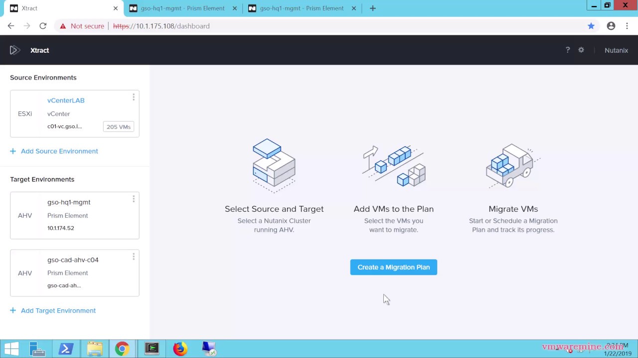 Create a migration plan in Nutanix Move for Windows 2003