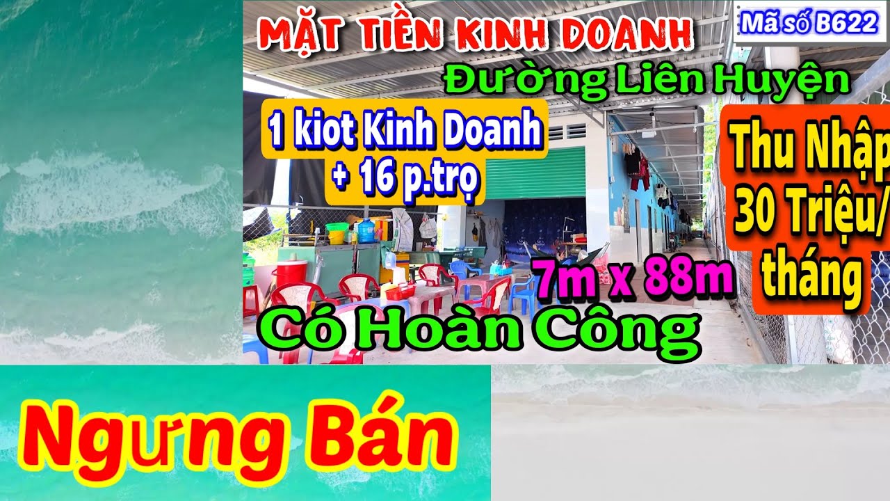 Tập 622 | Bán Nhà Mặt Tiền Hoàn Công ngay trục đường Huyện,1 kiot + 16 p.trọ.