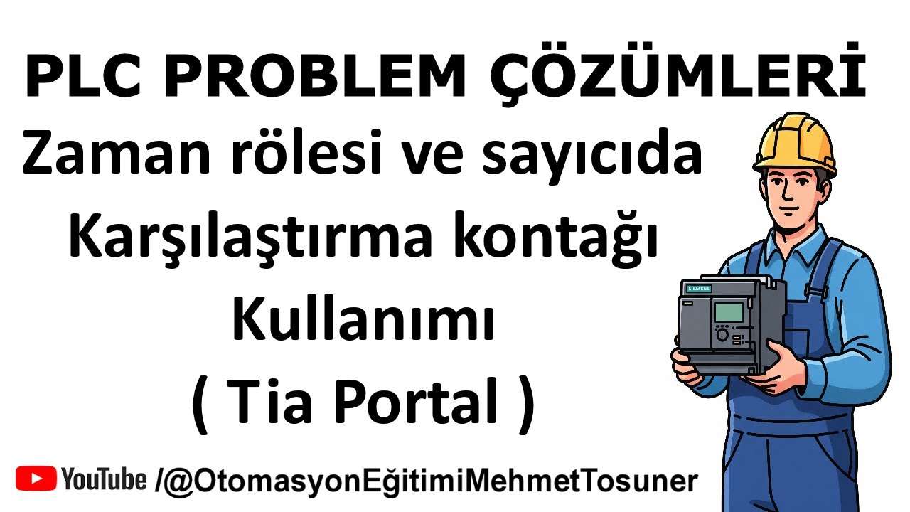 PLC’de zaman rölesi ve sayıcıda karşılaştırma kontağı kullanım örneği (s7 1200) #elektrik #otomasyon