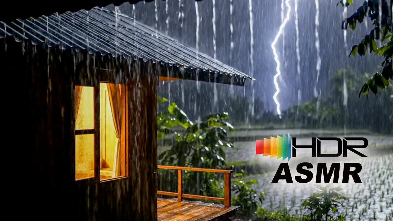 Deep Sleep in 3 Minutes: Heavy Rain on Tin Roof & Loud Thunder ⛈️ Insomnia Relief