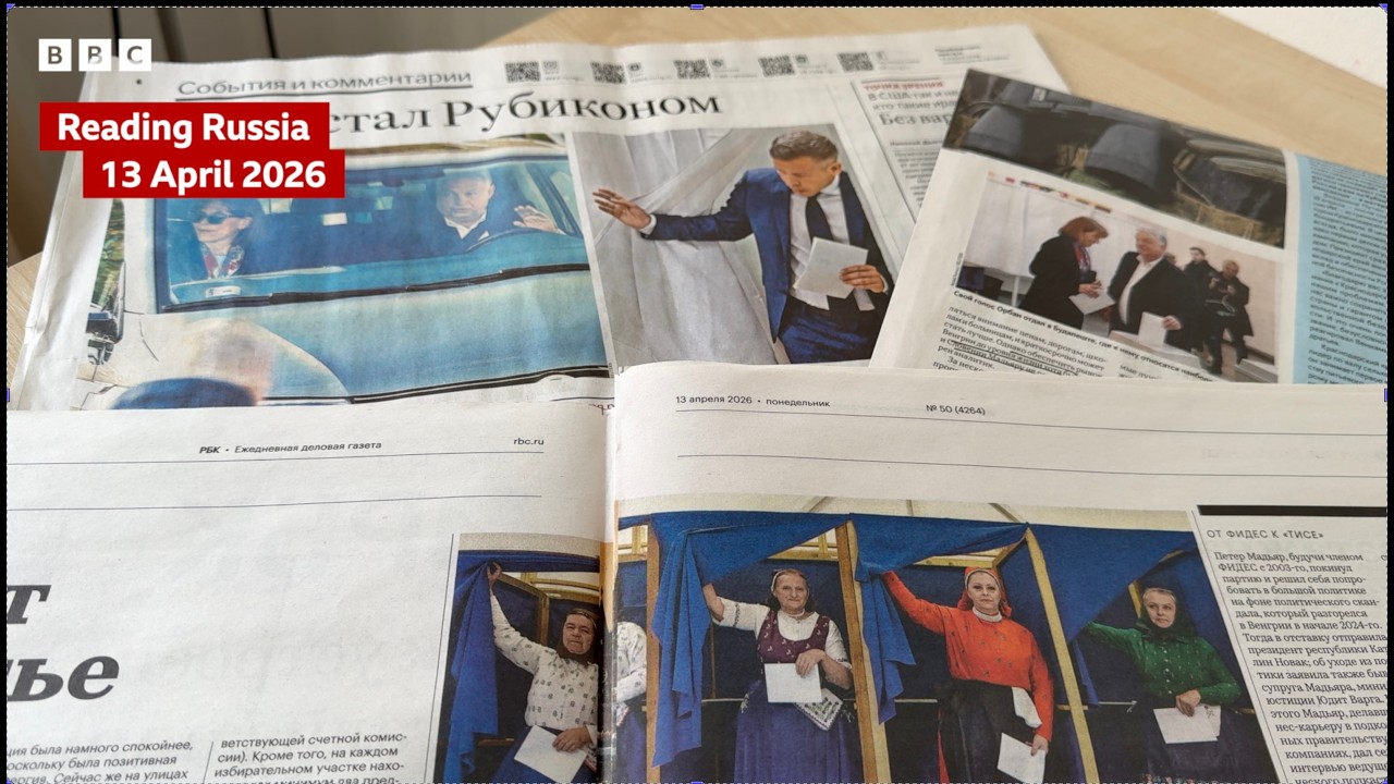 How are Russian newspapers reacting to Viktor Orb&aacute;n's defeat?