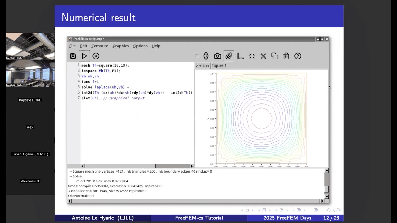 Antoine Le Hyaric FreeFem CS Tutorial