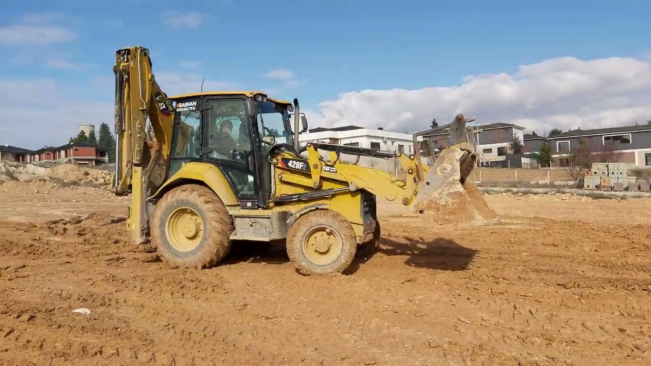 Cat 428F2 Bekoloder Döküm İtme || Caterpillar Backhoeloader
