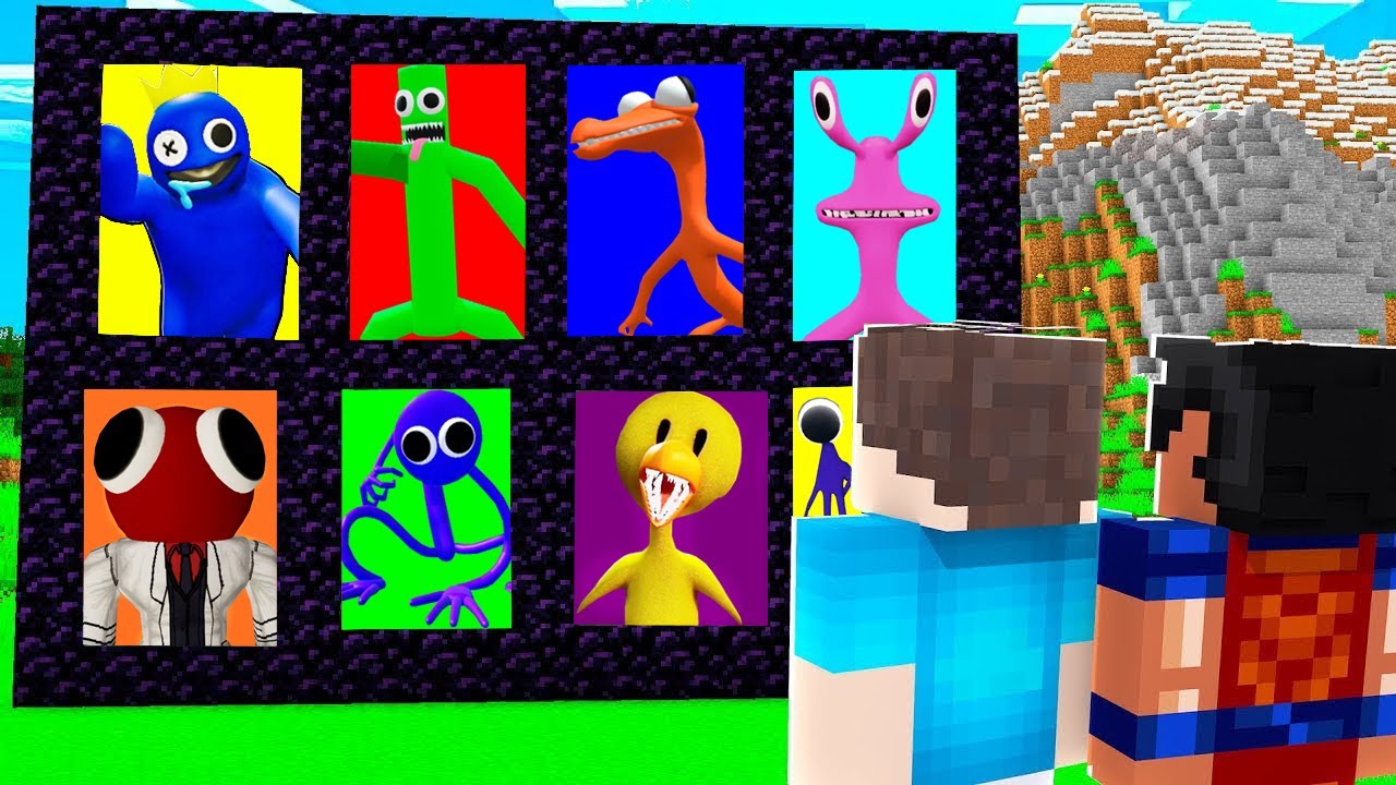 ENCONTRAMOS OS PORTAIS DO AZUL BABÃO NO MINECRAFT! (Rainbow Friends)