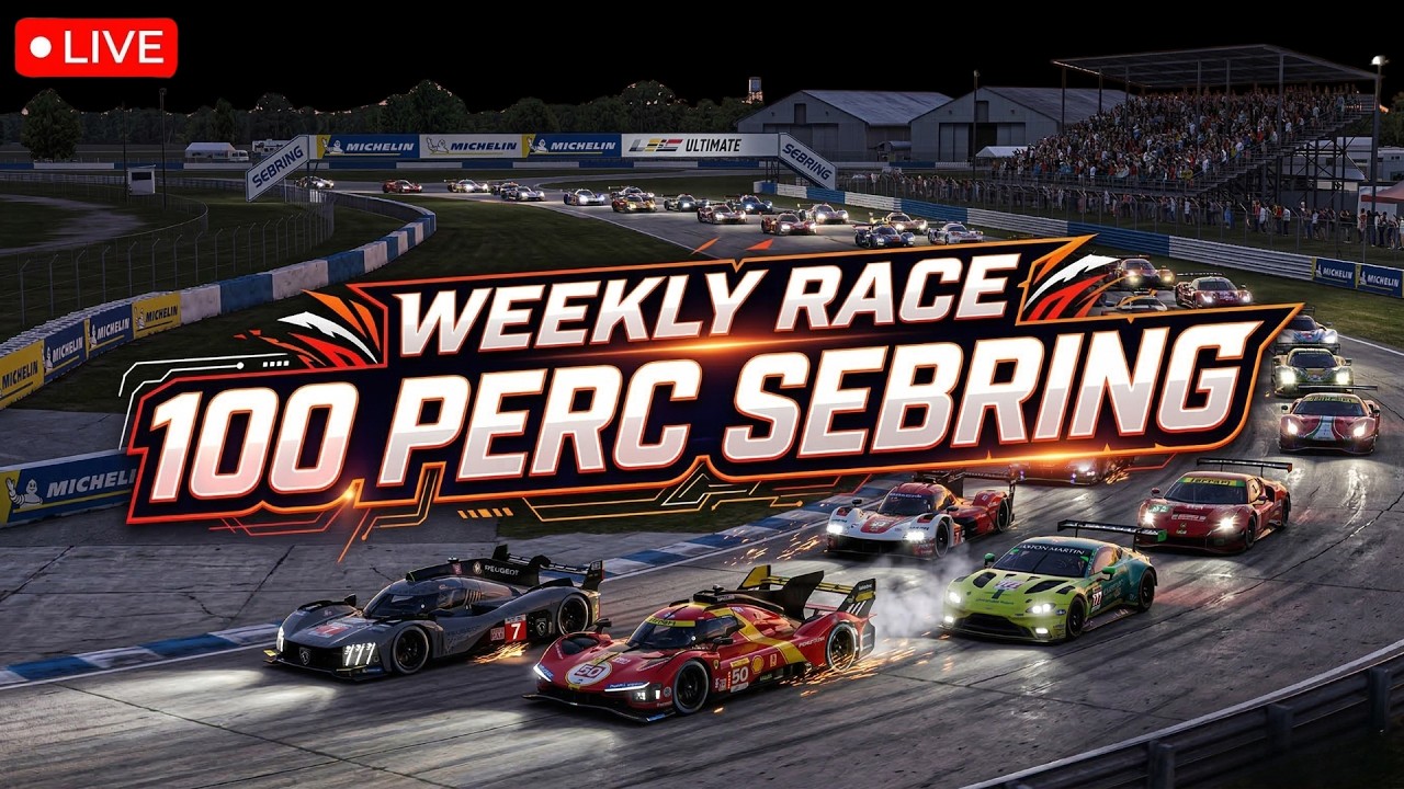 100 perces WEEKLY RACE Sebringen! 🏁 Vajon melyik autó a nyerő?