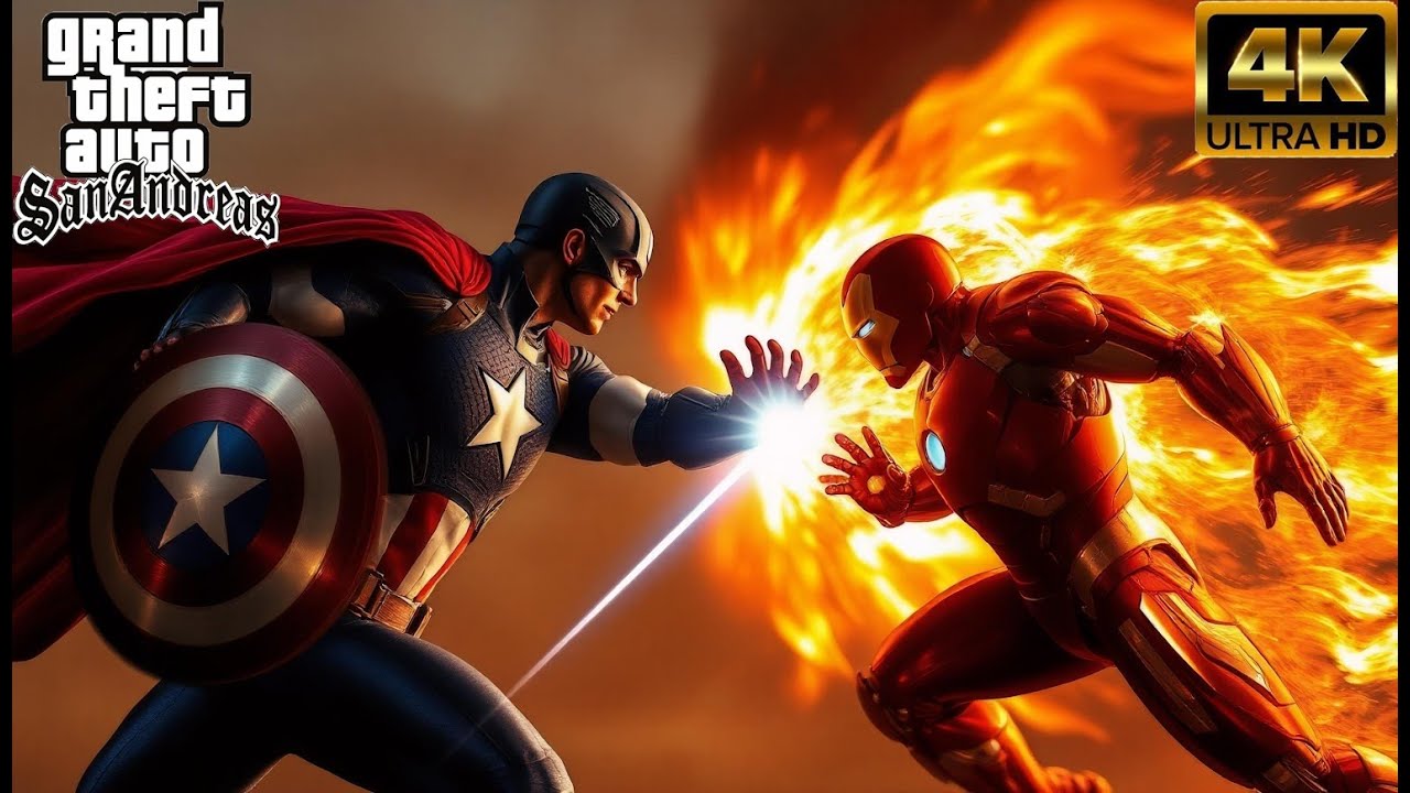CAPTAIN AMERICA VS IRON MAN (NO MJOLNIR) | GTA SA MOD