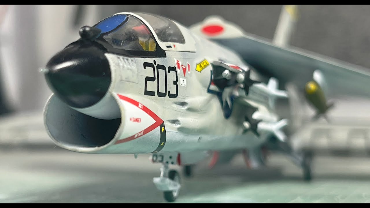 Hasegawa F-8E Crusader 1/72 Scale Model Aircraft Full Built (no sound)