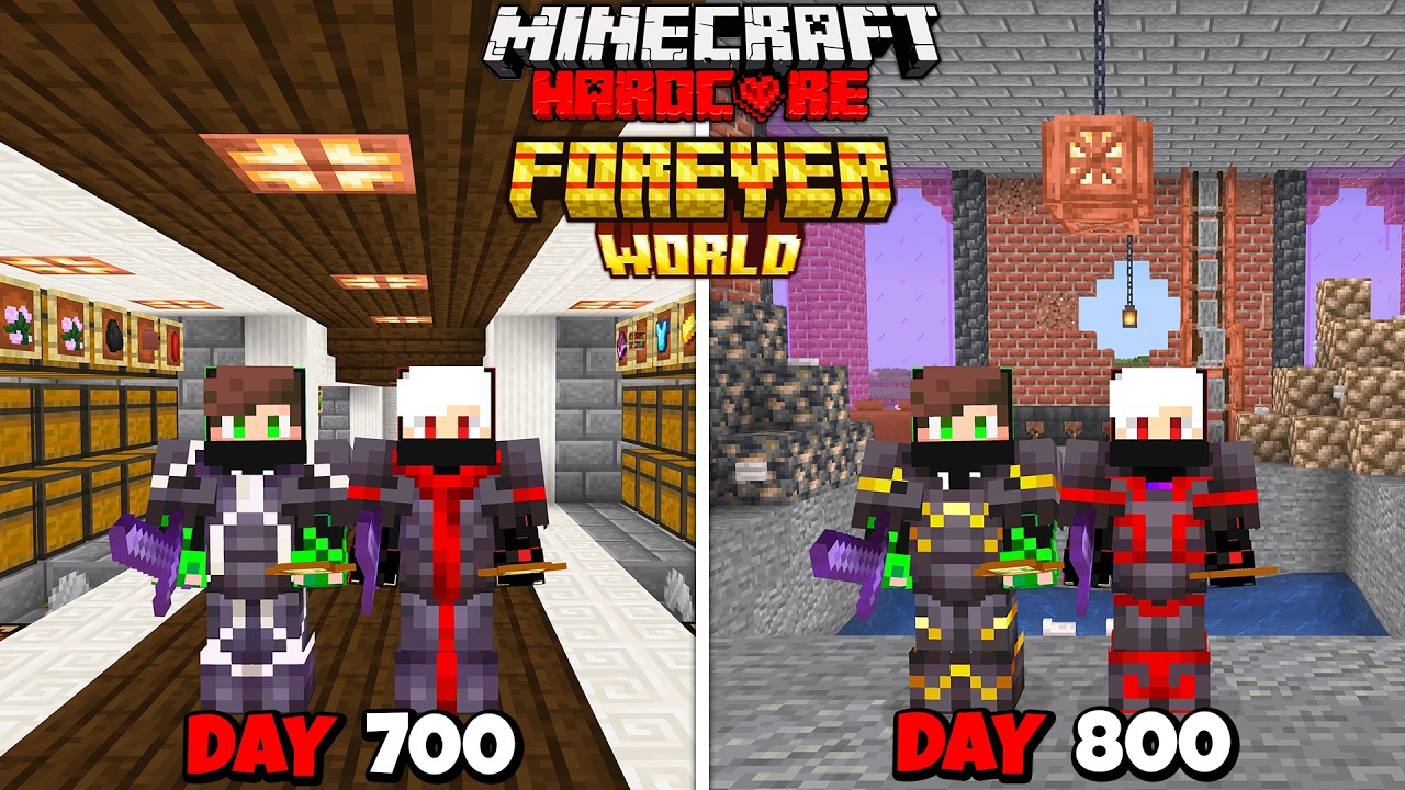 We Survived 800 Days In Forever World In Minecraft Hardcore..!