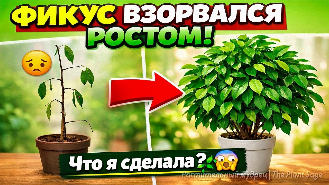 ФИКУС ВЗОРВАЛСЯ РОСТОМ после ЭТОГО! Листья лезут отовсюду 🌿 Что я сделала в феврале