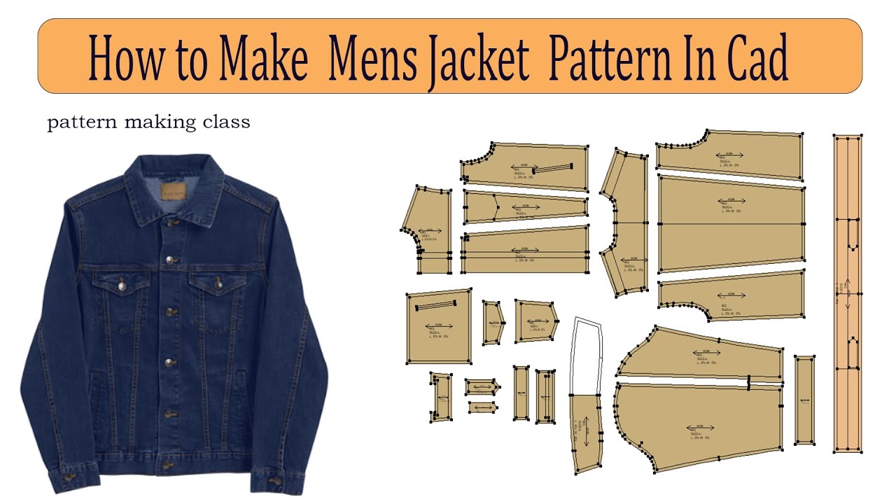 Men's Denim Jacket In Cad Software| How How To Make Denim Jacket Pattern Making