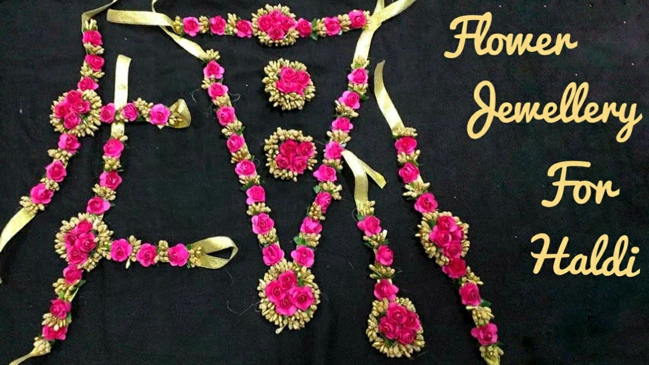 Flower Jewellery Making | Flower Jewellery for haldi | flower Jewellery making at home | Punekar Sne