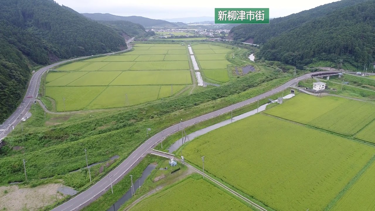 【空中散歩】登米市津山町　北上川・締切沼