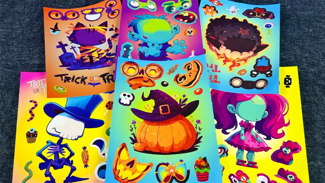 Halloween Sticker👻🎃 Decorating Halloween With Colorful Sticker  | ASMR DIY Paper