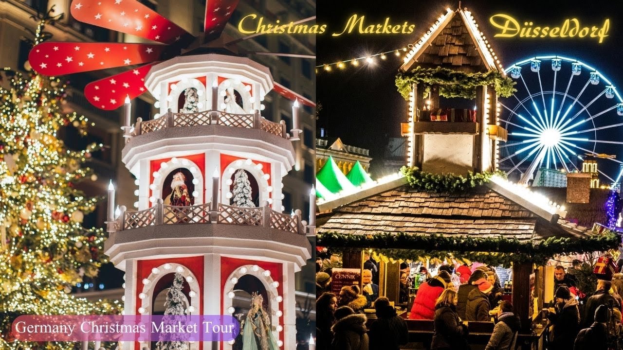 🎄 2024 Düsseldorf Christmas Markets walking at Night, Düsseldorf  Germany Christmas Lights Walk
