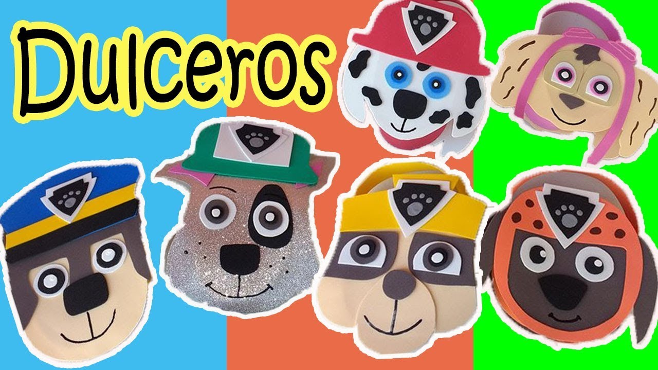 Dulceros Paw Patrol en fomy // Fiesta infantil // Día del niño // MOLDES GRATIS