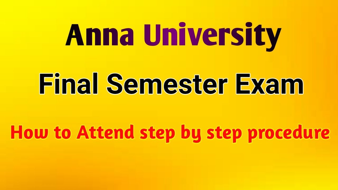 How to attend Anna university final semester online exam |  latest news | step by step procedure
